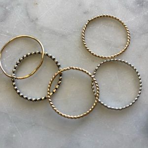 Sundance stack ring set - silver and gold size 9